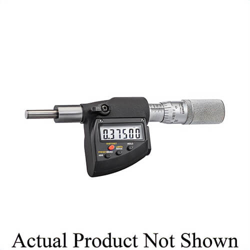 Starrett® 762.1NXRL Electronic Imperial Digital Micrometer Head, 0 to 1 in Measuring, Large Digital LCD Display, Carbide Spindle