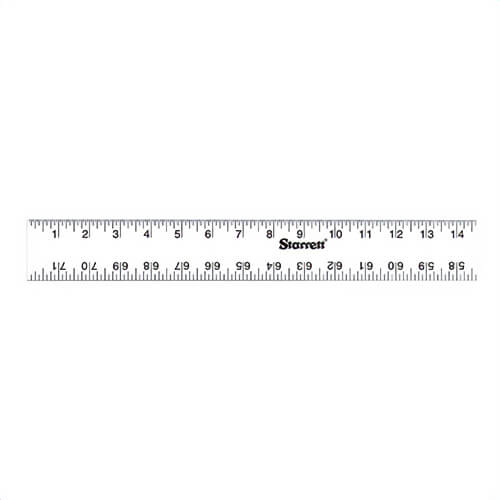 Starrett® ASE-72 Global Series® Straight Edge Rule, Imperial Measuring System, Graduations 1/8 in, 1/16 in, Aluminum, Anodized