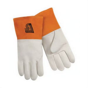 Steiner® 0217 MIG Welding Glove, Grain Cowhide Leather Palm, Unlined, Abrasion/Flame Resistant, Tan