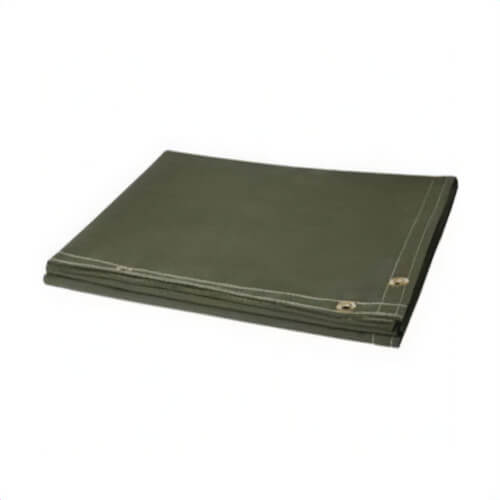 Steiner® 301-6X6 Flame Retardant Non-Transparent Welding Curtain, 6 ft L x 6 ft W, 12 oz/sq-yd Fabric, Cotton Canvas, Olive Green