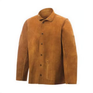 Steiner® Weld-Cool™ 9215-3X Welding Jacket, 3XL, Kevlar® Stitching/Premium Side Split Cowhide Leather, Brown, Resists: Cut, Flame, Spark and Slag