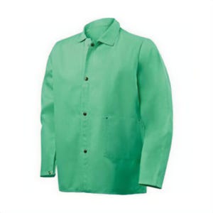 Steiner® Weldlite™ 1030-5X Anti-Static Flame Retardant Jacket, 5XL, Cotton, Green, Resists: Mildew and Rot, Specifications Met: ASTM D6413-10