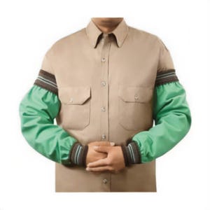 Steiner® Weldlite™ 1034-23WW Flame Retardant Sleeves, Standard, Green, Cotton, 2-1/2 in Wide Elastic Cuff/Top/Wrist Closure