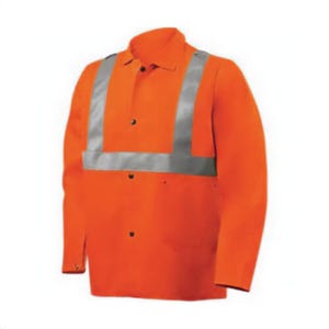 Steiner® Weldlite™ 1040RS Flame Retardant Jacket, Mildew/Rot Resistant, Orange/Silver Reflective Stripe, 30 in Length, Orange