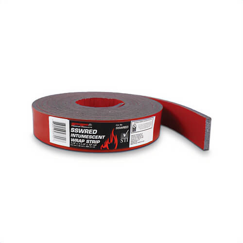 STI® SSWRED Intumescent Wrap Strip, 12 ft L x 1-1/2 in W, 4 hr Fire Rating, ASTM E814, CAN/ULC-S115, cULus Listed, Cwhus Listed, FM Approved