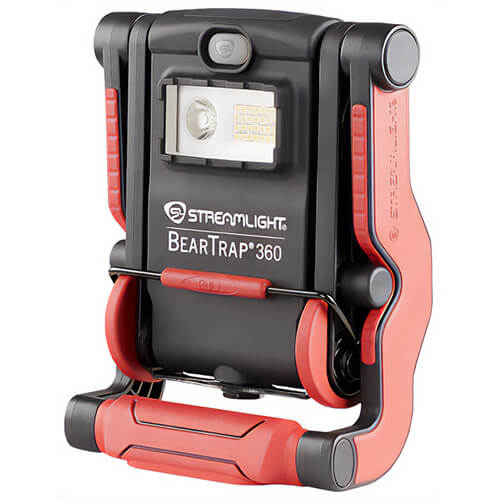 Streamlight® 61523 BearTrap® 360 Rechargeable Work Light with Rotating Body, 2,000 lumens, 7.26V, 120V/100V AC, Red