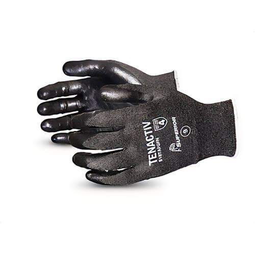 Superior Glove® S18TAFGFN7 TenActiv™ Ultra Fine Cut-Resistant Gloves, Size 7, Foam Nitrile Coating, Knit Wrist Cuff, Unlined