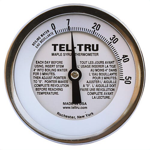 Tel-Tru® 341A06ERAIKAXAA Dial Thermometer, Back Connected, 0°/50°C, 1/4 in NPT, 6 in L Stem, 3 in Dial Size