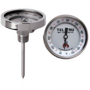 Tel-Tru® 341L0468AKLAAAA Dial Thermometer, Back Connected, 50°/550°F, 1/2 in NPT, 4 in L Stem, 3 in Dial Size