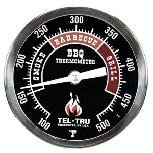 Tel-Tru® 351K02FBAKLA4AA Dial Thermometer, Back Connected, 100°/500°F, 1/2 in NPT, 2.5 in L Stem, 3 in Dial Size