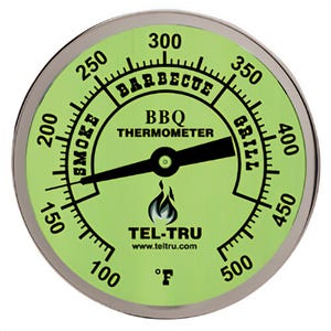 Tel-Tru® 351U02FBAKLAAAA Dial Thermometer, Back Connected, 100°/500°F, 1/2 in NPT, 2.5 in L Stem, 3 in Dial Size