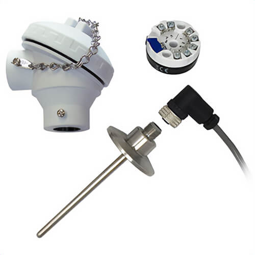 Tel-Tru® SPAA32181001E0000 Sanitary RTD Thermometer Probe, -60°/500°F, 1.5 in Sanitary Flange, 18 in L Probe, 0.25 in dia Probe