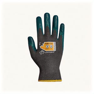 Superior Glove™ S18TAFGNT-9 Dexterity® High Dexterity Cut-Resistant Gloves, Size 9, Zedcoat™ Nitrile Coating, Charcoal/Gray/Green