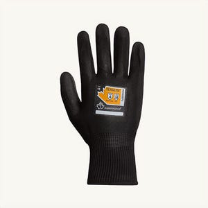 Superior Gloveâ„¢ STAGBPU-9 TenActivâ„¢ Cut-Resistant Glove, Large, Knit Cuff, ANSI Cut-Resistance Level: A4, Black