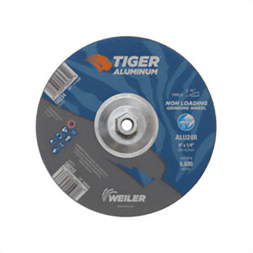 Weiler® 58234 Tiger® Contaminant-Free Non-Loading Performance Line Depressed Center Grinding Wheel, 24 Grit