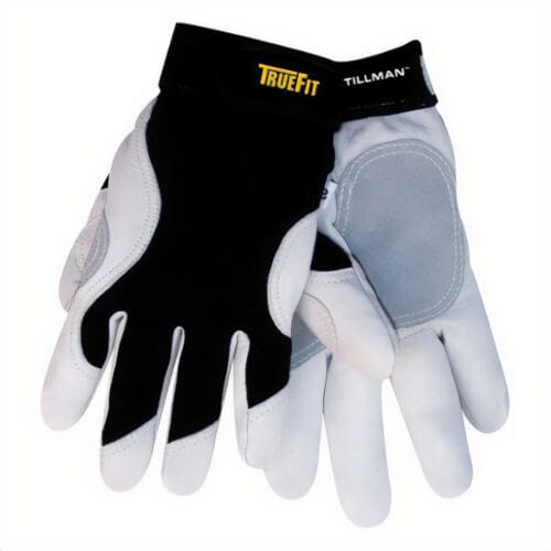 Tillman™ 1470L TrueFit™ Premium Grade General Purpose Gloves, Mechanics, L, Grain Goatskin Leather Palm, Nylon/Spandex®