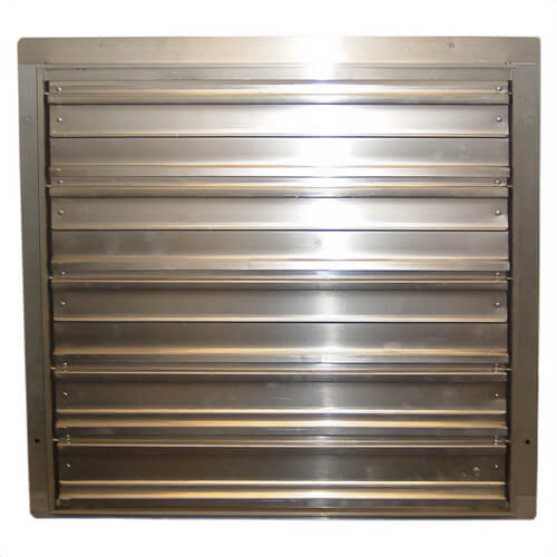 TPI CES20HD CES Heavy Duty Standard Exhaust Shutter, For Use with 20 in Exhaust Fan, 20 x 10 in Inside Frame, 23 in Outside Frame, Aluminum