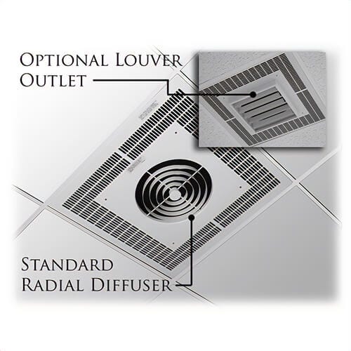 TPI F3483A1 3480 1-Phase Fan Forced Recessed Mounted Standard Ceiling Heater, 10200 Btu/hr Capacity, 208 VAC, 3 kW Power Rating