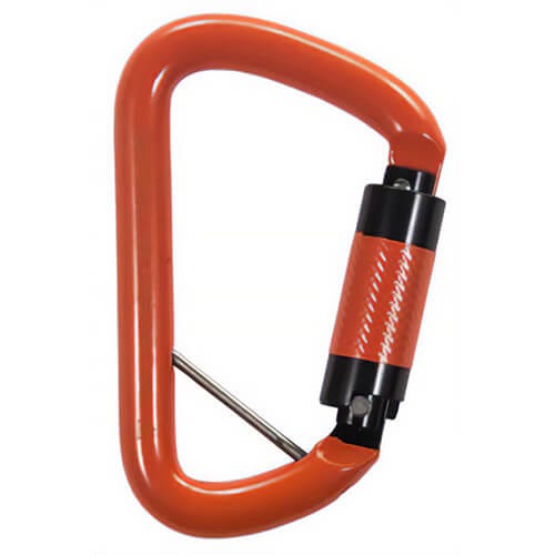 Tuf-Tug Products® TTQCL-1500 Load Rated Carabiner, Orange, 4-2/5 in L, 2-3/5 in W, 3/4 in Gate Opening
