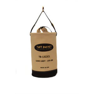 Tuff Bucket Round Canvas Bucket with Vinyl Coated Polyester Base, 150 lb WLL, 22 in Height