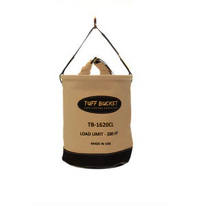 Tuff Bucket Round Canvas Bucket with Vinyl Coated Polyester Base, 200 lb WLL, 20 in Height
