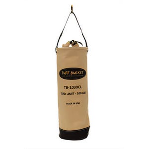 Tuff Bucket Round Canvas Bucket with Leather Base, 100 lb WLL, 30 in Height