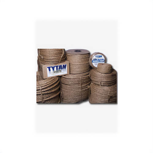 Tytan MN14600 3-Strand Twisted Rope, 1/4 in dia x 600 ft L, Natural, Manila, 54 lb Load
