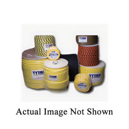 Tytan PP38600 3-Strand Twisted Rope, 3/8 in dia x 600 ft L, Black/Yellow, Polypropylene, 270 lb Load
