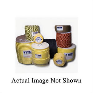 Tytan PP38600 3-Strand Twisted Rope, 3/8 in dia x 600 ft L, Black/Yellow, Polypropylene, 270 lb Load