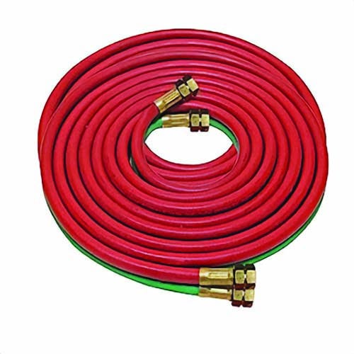 Uniweld® H44B Welding Hose, Oxyacetylene Twin, 1/4 in Nominal, Hose End Style, 50 ft Length, Green/Red