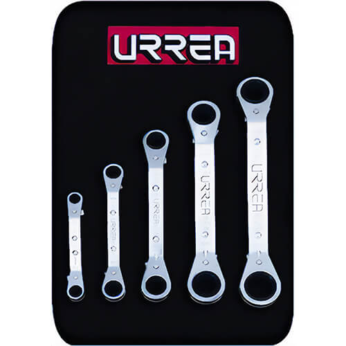 Urrea® 1180A Ratchet Wrench Set, 5 pc, Offset