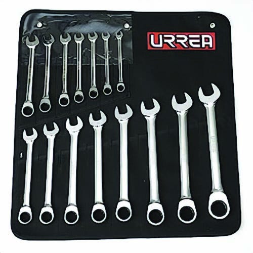Urrea® 1201CM Wrench Set, Standard Ratch Comb, 12 pc
