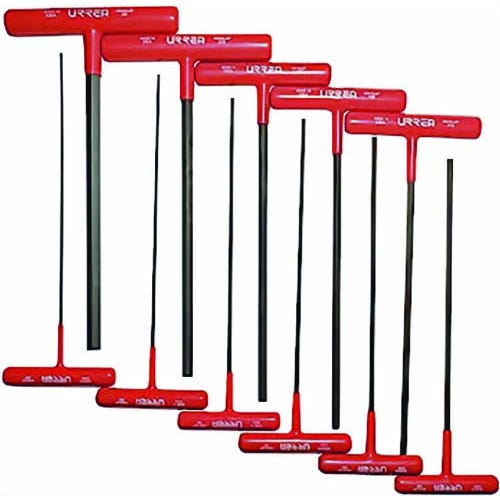 Urrea® 4967LGP Hex Key Set, 11 pc, 9 in, T-Handle ST