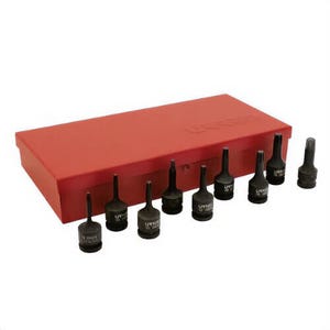 Urrea® 72900W Torx Socket Bit Set, 9 pc, 3/8 in
