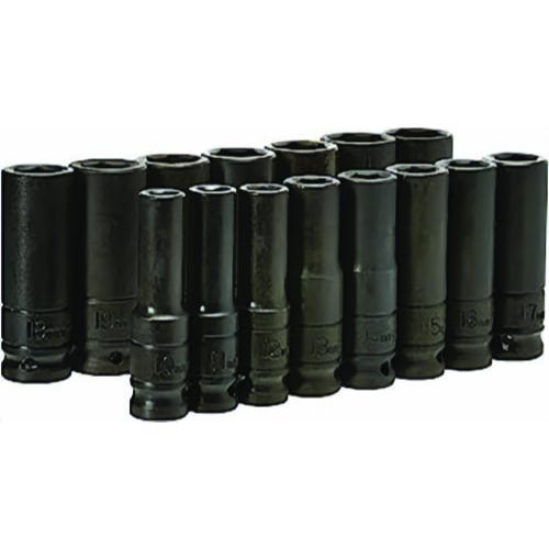 Urrea® 73214M Imp Socket Set, 1/2 Deep, 15 pc