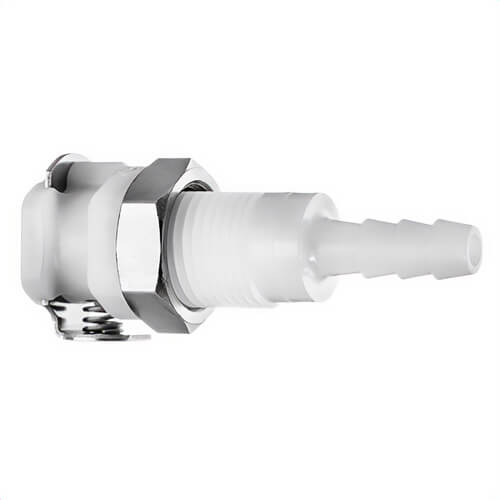 USA Sealing ZUSA-TF-QD-A-4 Panel Mount Straight Quick Disconnect Adapter, 1/8 in Nominal, Bulkhead Socket x Hose Barb, Acetal Plastic, Import