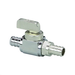Viega 46021 PureFlow® Ball Valve, 1/2 in Nominal, Crimp End Style, Brass Body, Full Port, Import