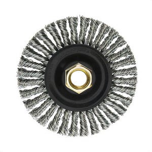 Weiler® 13138V Narrow Face Vending Ready Wheel Brush with Nut, 4 in dia Brush, 3/16 in W Face