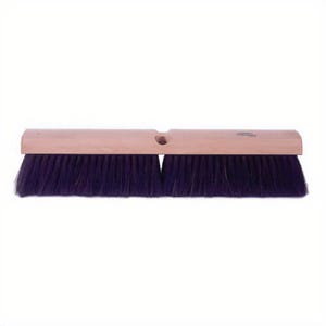 Weiler® 42001 Threaded Tip Push Broom, 18 in OAL, 3 in L Trim, Fine Sweep Face, Black Horse Hair Bristle
