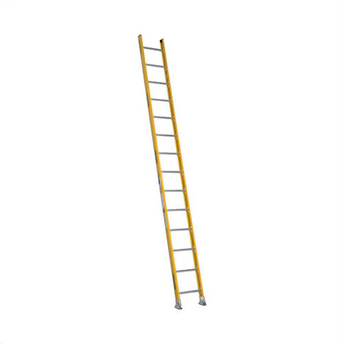 Werner® 7114-1 Straight Ladder, Type IAA Duty Single Section, Series: 7100-1, 14 ft Overall Height, 18-1/16 in Overall Width, 375 lb