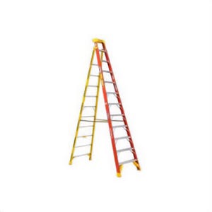 Werner® L6212 Step Ladder, Leaning, Series: L6200, 16 ft Ladder Height, 300 lb Load, ANSI Code: A14.5, 12 Steps