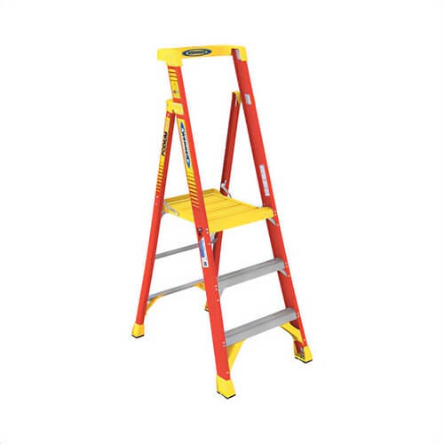 Werner® PD6203 Podium Ladder, Series: PD6200, 5 ft Ladder Height, 300 lb, ANSI Code: Type IA, 3 Steps