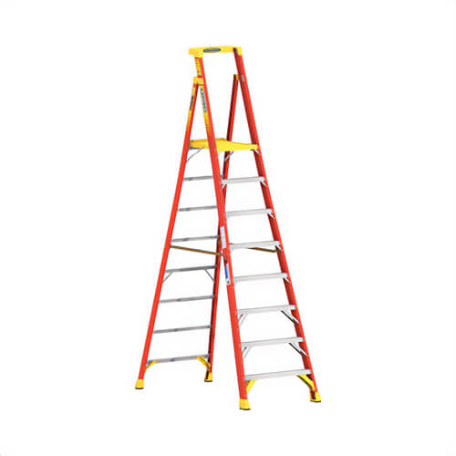 Werner® PD6208 Podium Ladder, Series: PD6200, 10 ft Ladder Height, 300 lb, ANSI Code: Type IA, 8 Steps
