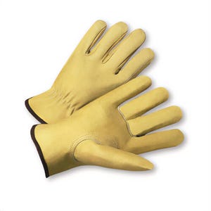 PIP® 994KF/L Unisex General Purpose Gloves, Leather Palm/Work, Gunn Cut/Keystone Thumb Style, L, Tough Grain Pigskin Leather Palm