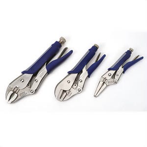 Williams® Plier Set, Locking Pliers, Serrated Jaw Surface, 3 pc, Specifications: Comfort Grip Handle