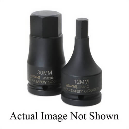 Williams® JHW35819 Socket Driver Bit, 1 pc, Impact Rated, Metric, Square Drive, 3/4 in Drive, Hex Bit, 19 mm Bit, 3/4 in Bit L