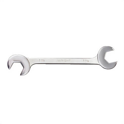 Wright® 1398 Double Angle Wrench, Open End Wrench, 2 in Wrench, 19-1/4 in L, Alloy Steel, Satin/Polished Chrome, ASME B107.100