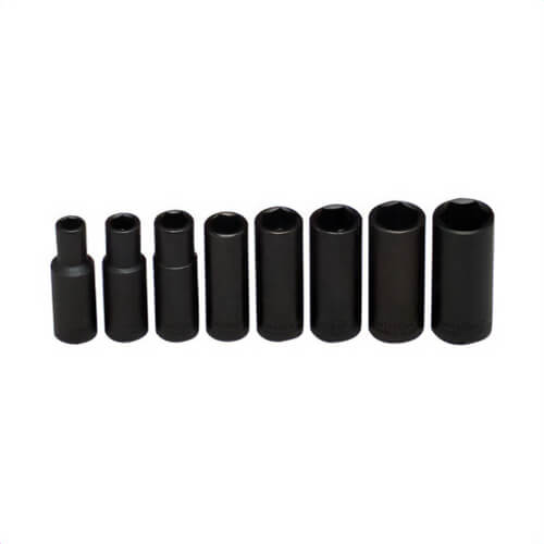 Wright® 314 Impact Socket Set, 8 pc, Alloy Steel, Black Oxide