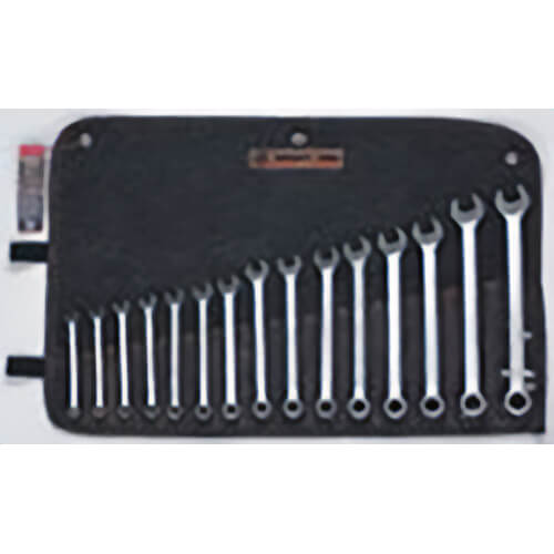 Wright® 752 Combination Wrench Set in a Roll, 12 in dia, 15 pc