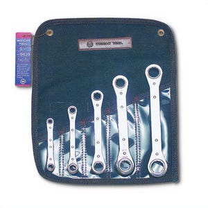 Wright® 9439 Ratcheting Box End Wrench Set, 5 pc, 1/4 x 5/16 to 3/4 x 7/8 in, Polished Chrome